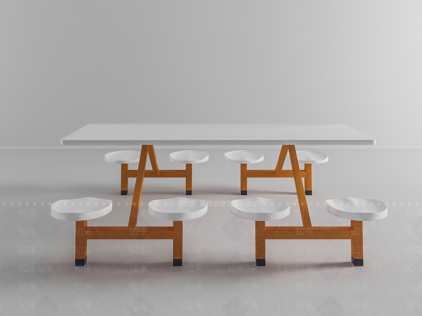 现代食堂餐桌椅组合SU模型下载【ID:1141769084】