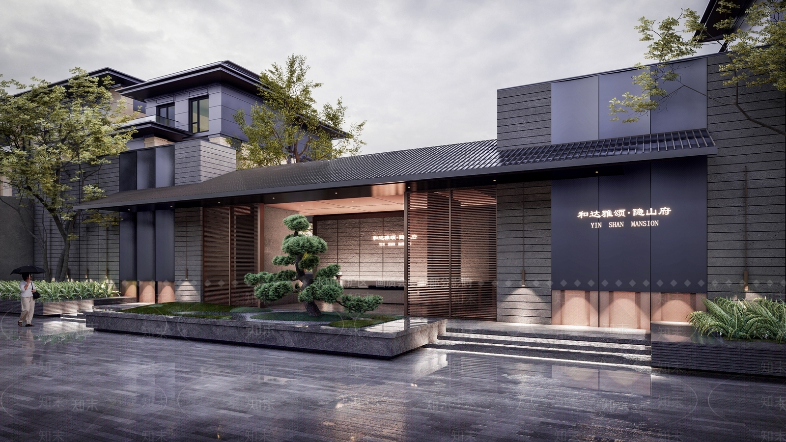 新中式小区大门SU模型下载【ID:1141769798】