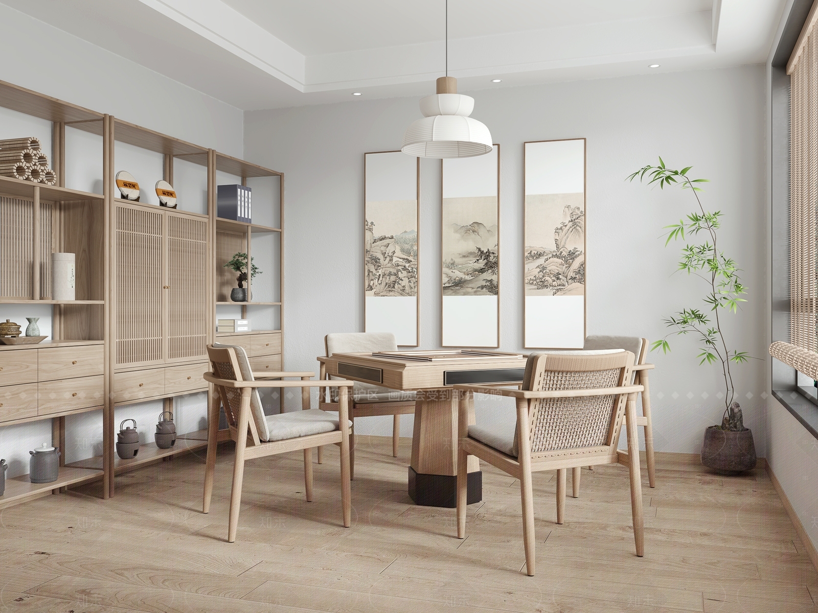 新中式棋牌室SU模型下载【ID:1215928951】