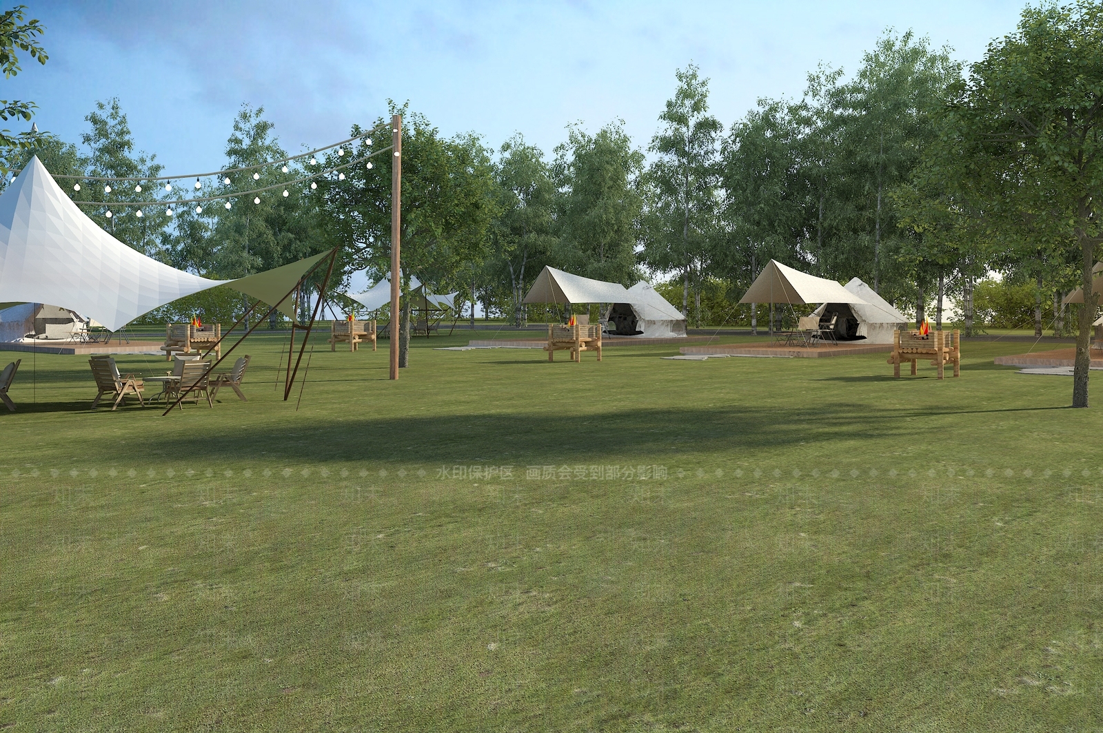 现代户外露营景观3D模型下载【ID:1141771962】_知末3d模型网
