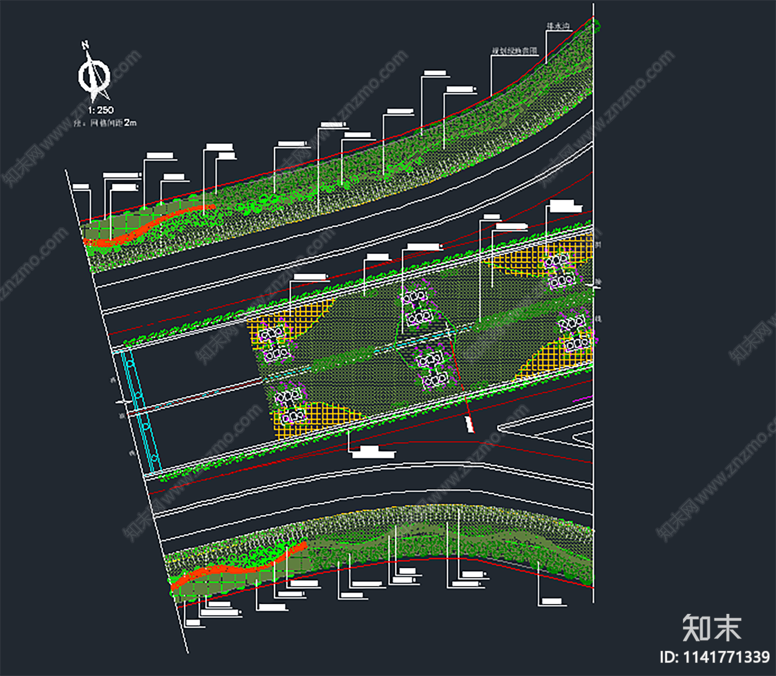 市政道路及绿化cad施工图下载【ID:1141771339】