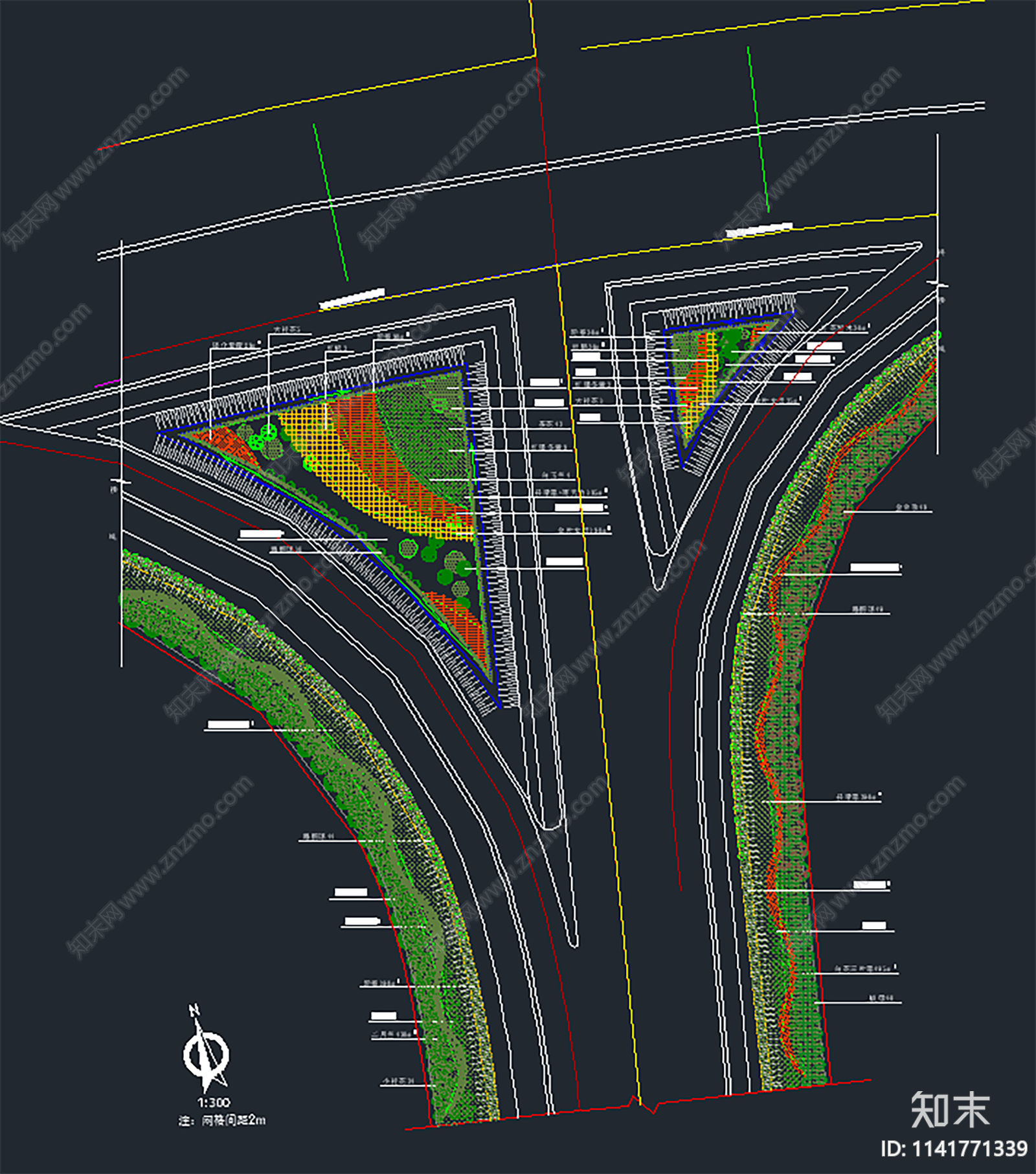 市政道路及绿化cad施工图下载【ID:1141771339】
