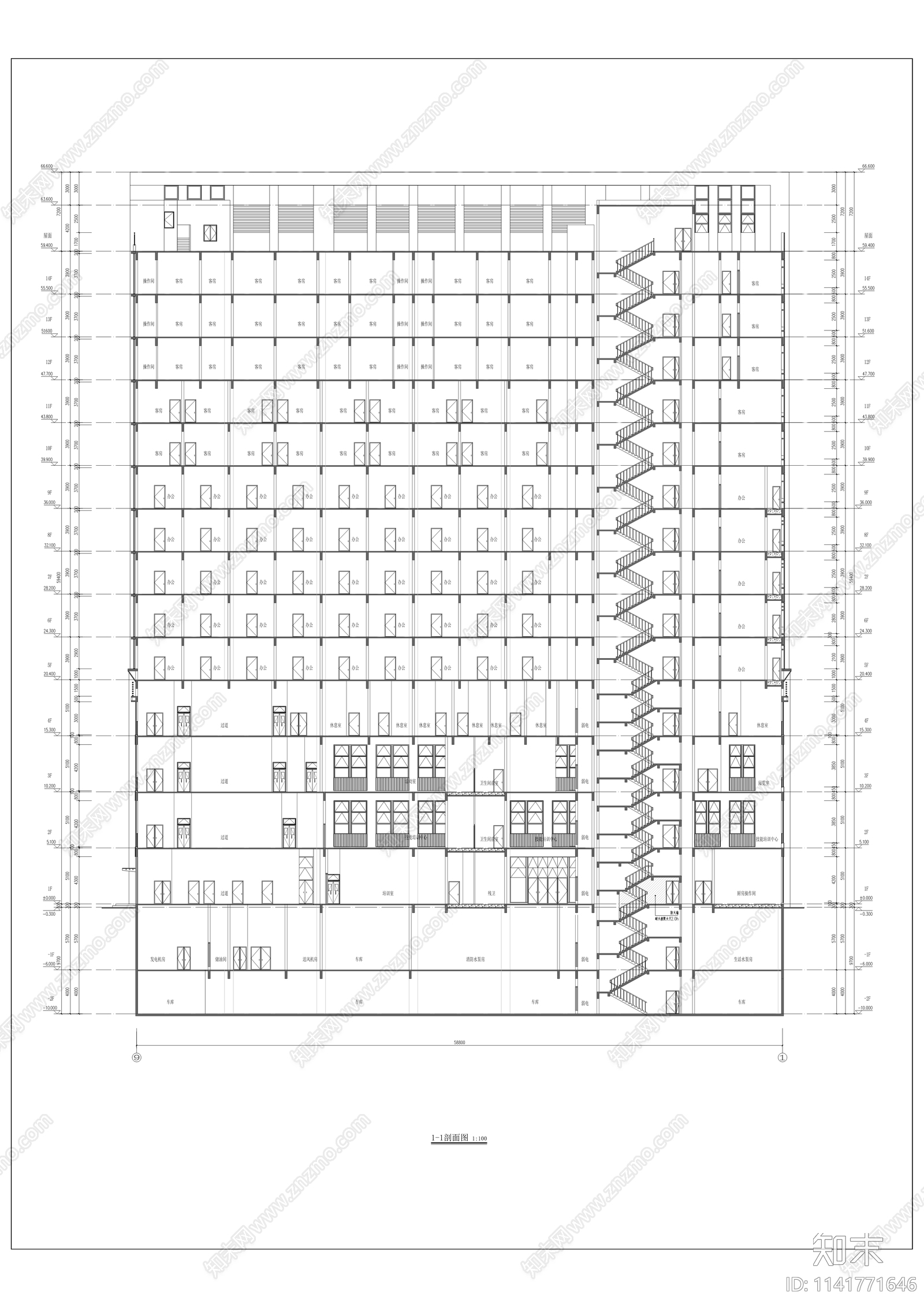 中心医院科研教学综合楼建筑cad施工图下载【ID:1141771646】