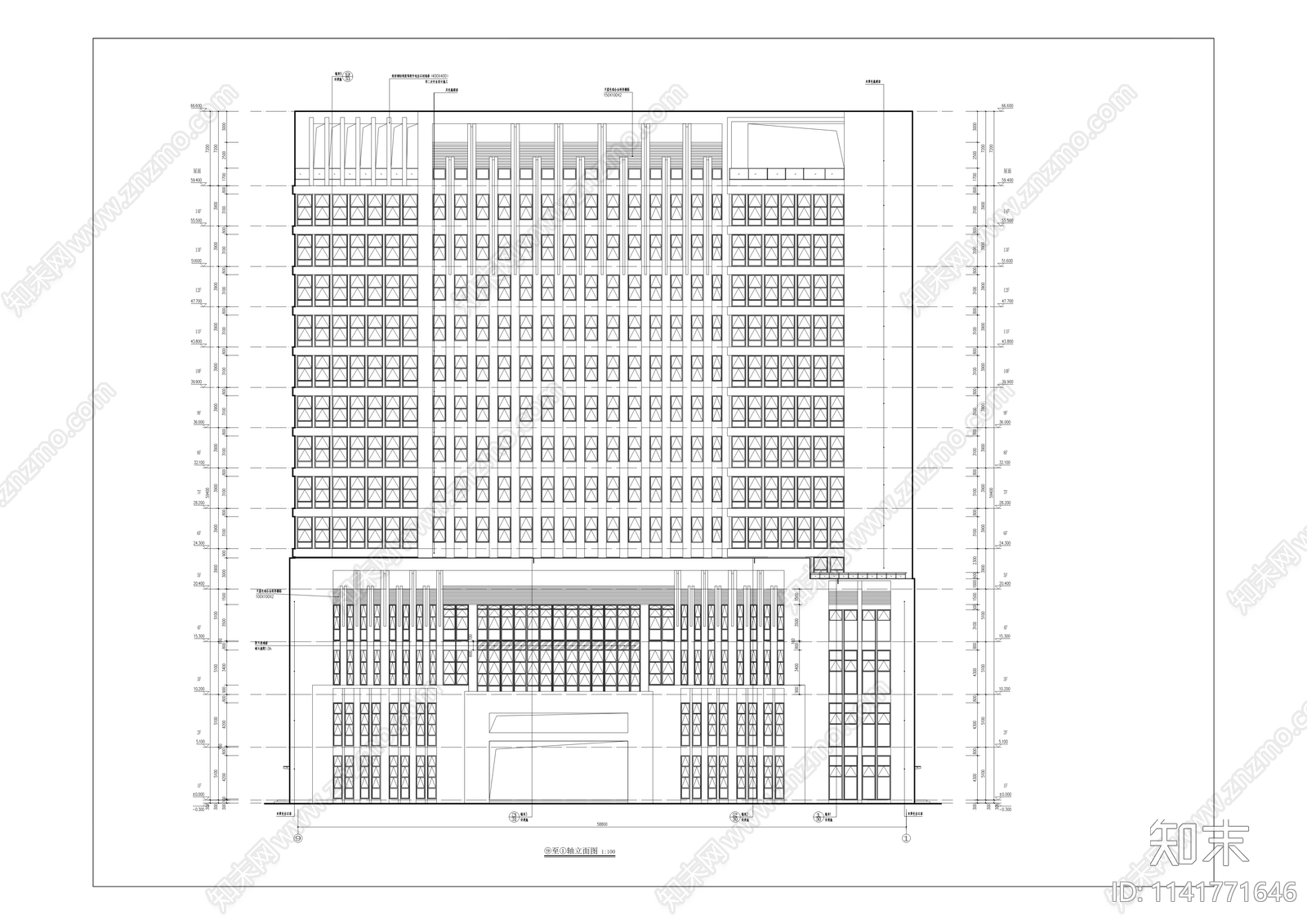 中心医院科研教学综合楼建筑cad施工图下载【ID:1141771646】