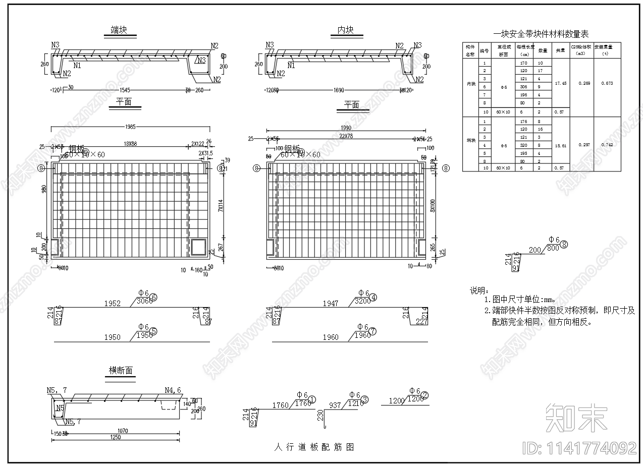 空心板交通桥结构配筋cad施工图下载【ID:1141774092】