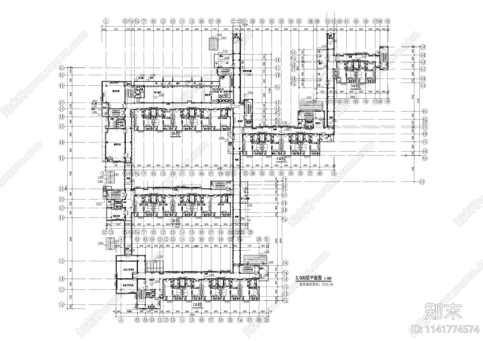 老年公寓建筑施工图下载【ID:1141774574】