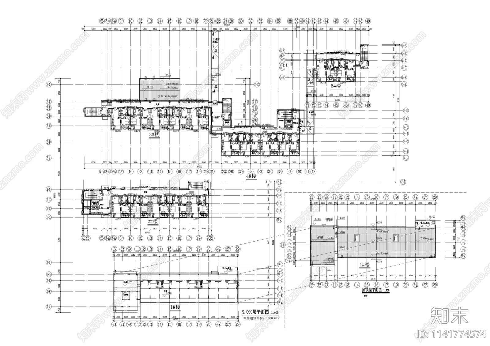 老年公寓建筑施工图下载【ID:1141774574】