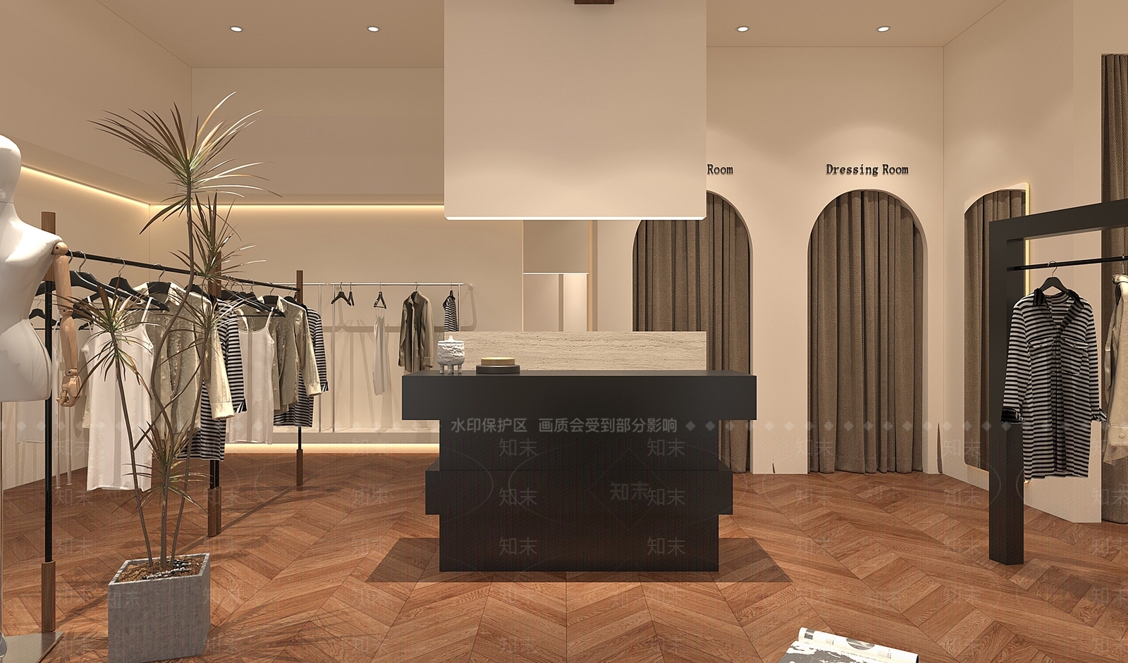 现代服装鞋店3D模型下载【ID:1141778639】