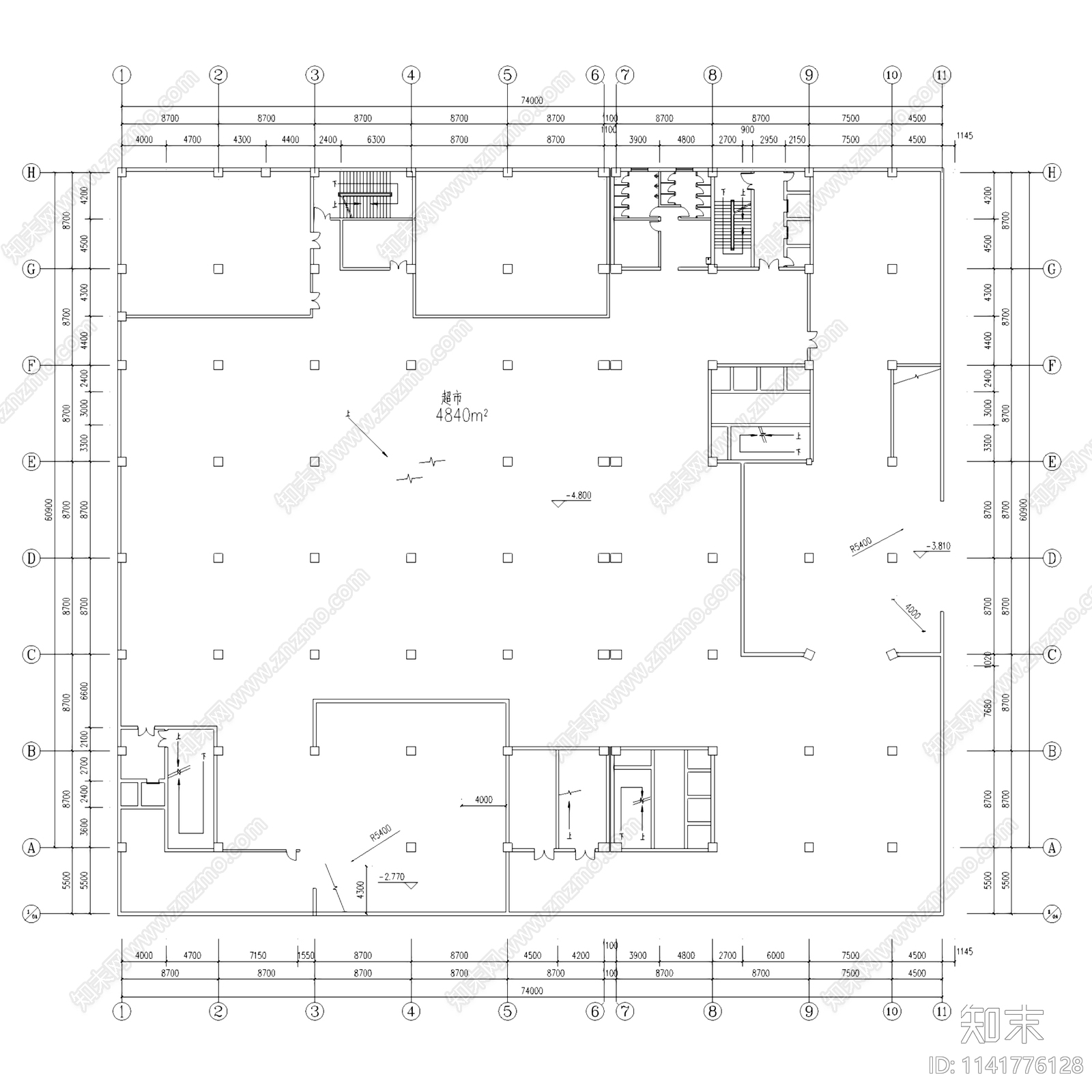 底层商场高层公寓商业住宅综合楼建筑cad施工图下载【ID:1141776128】