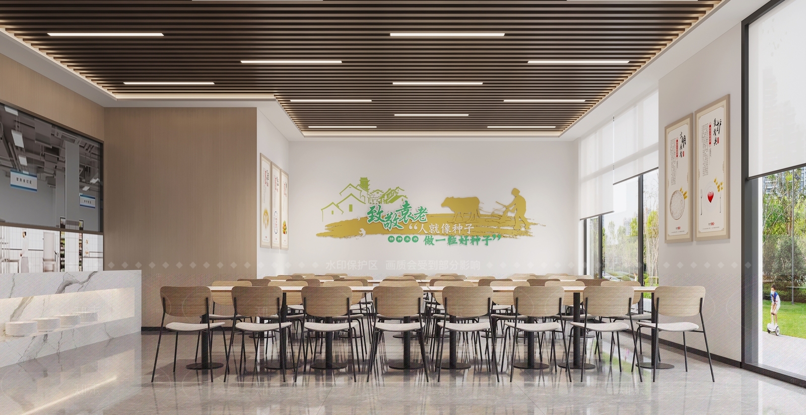 现代食堂SU模型下载【ID:1141777691】