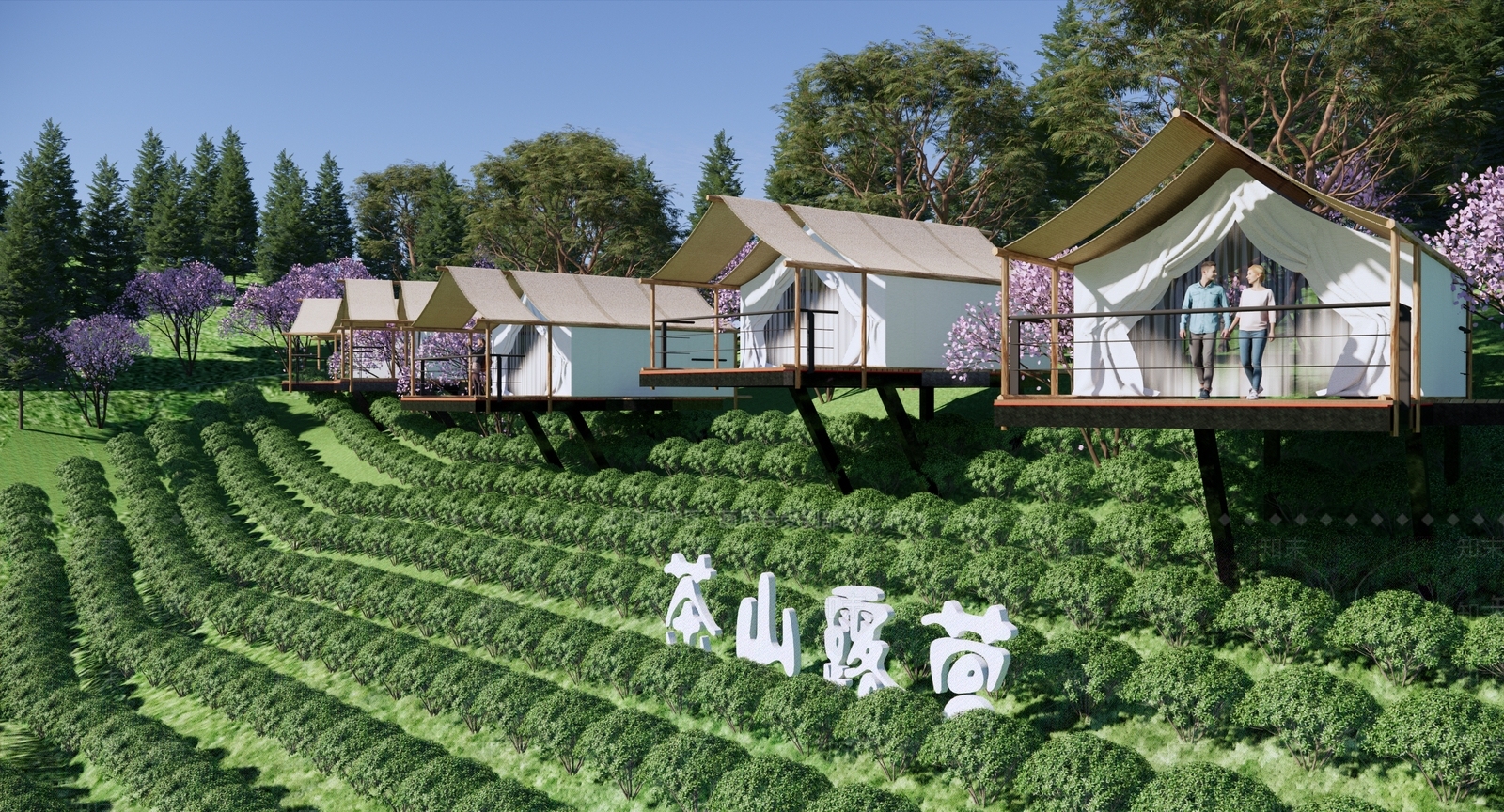 现代森林公园木屋SU模型下载【ID:1141778240】