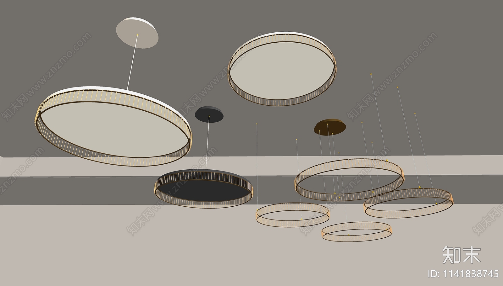 现代灯具组合SU模型下载【ID:1141838745】