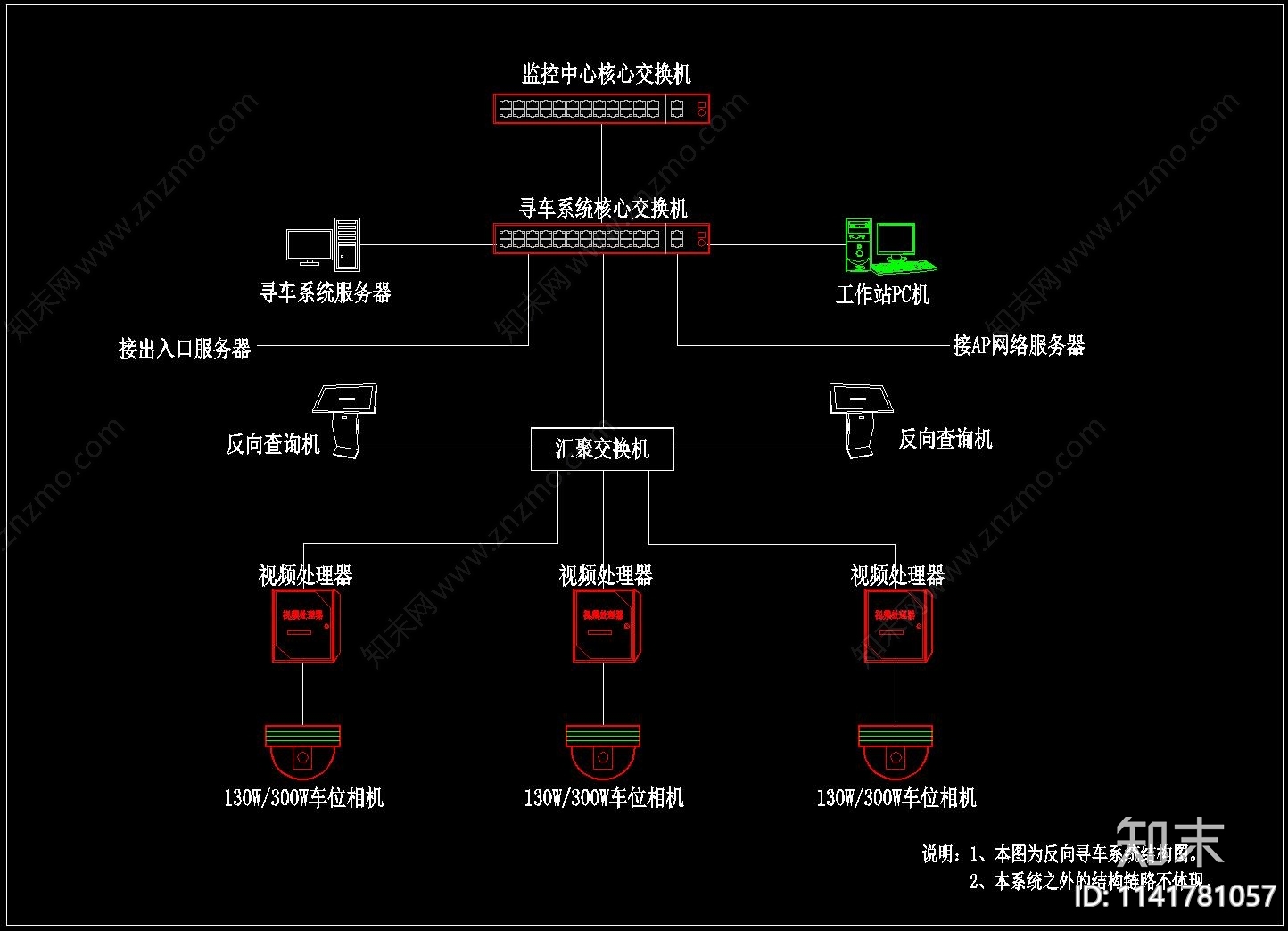 视频车位引导系统cad施工图下载【ID:1141781057】