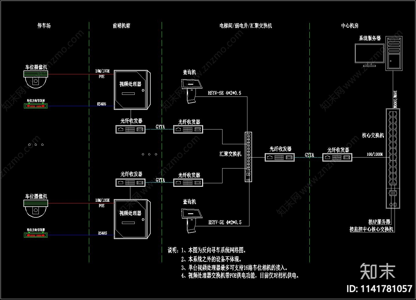 视频车位引导系统cad施工图下载【ID:1141781057】