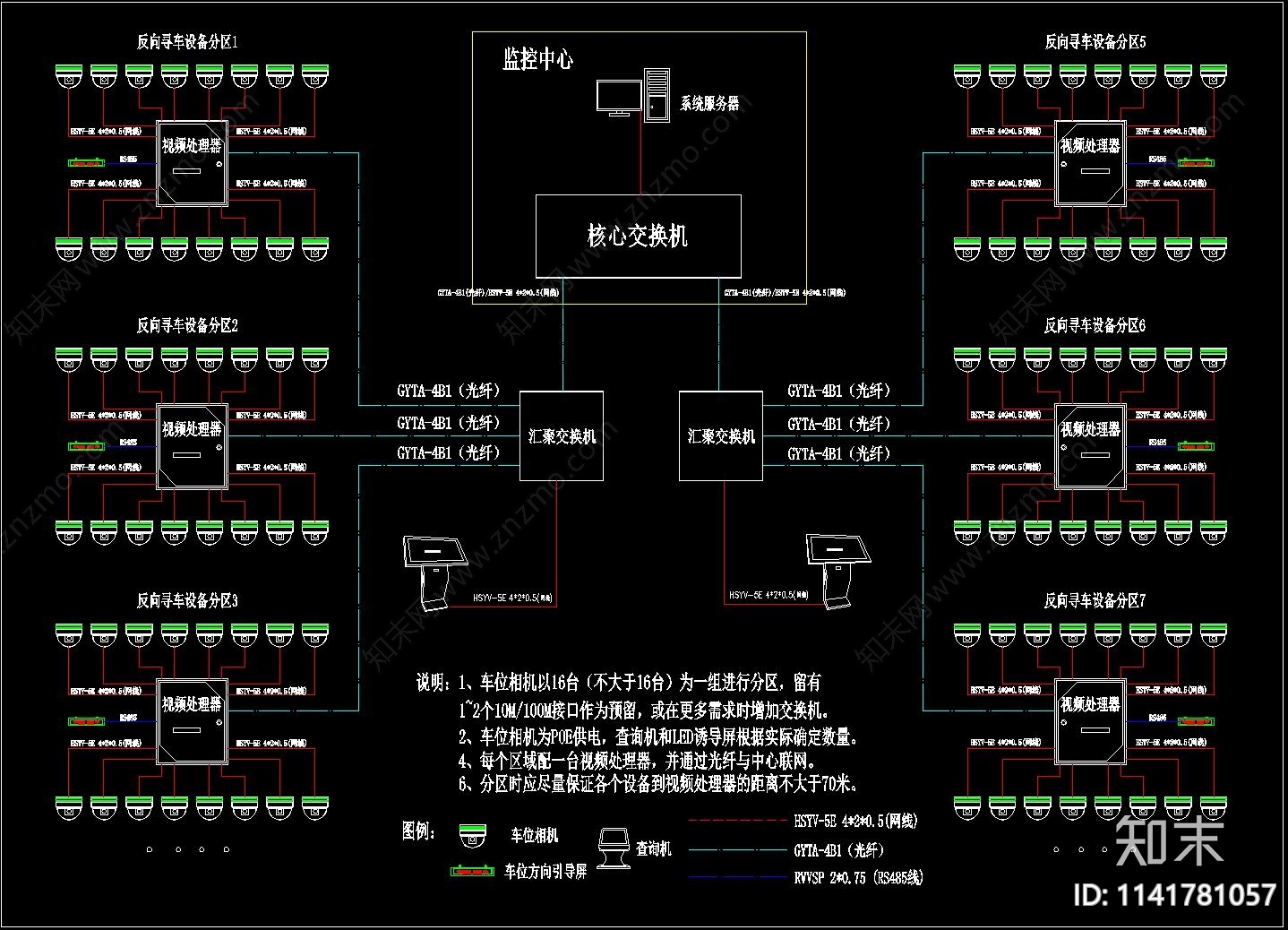 视频车位引导系统cad施工图下载【ID:1141781057】