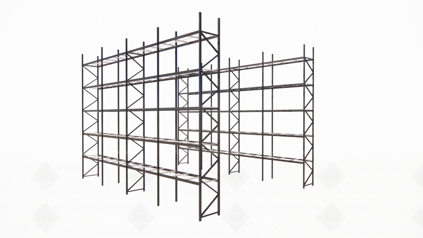 现代仓库货架3D模型下载【ID:1141781467】