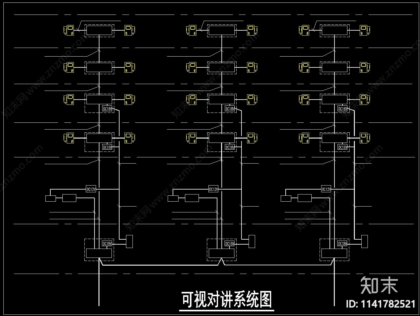 弱电智能化系统cad施工图下载【ID:1141782521】