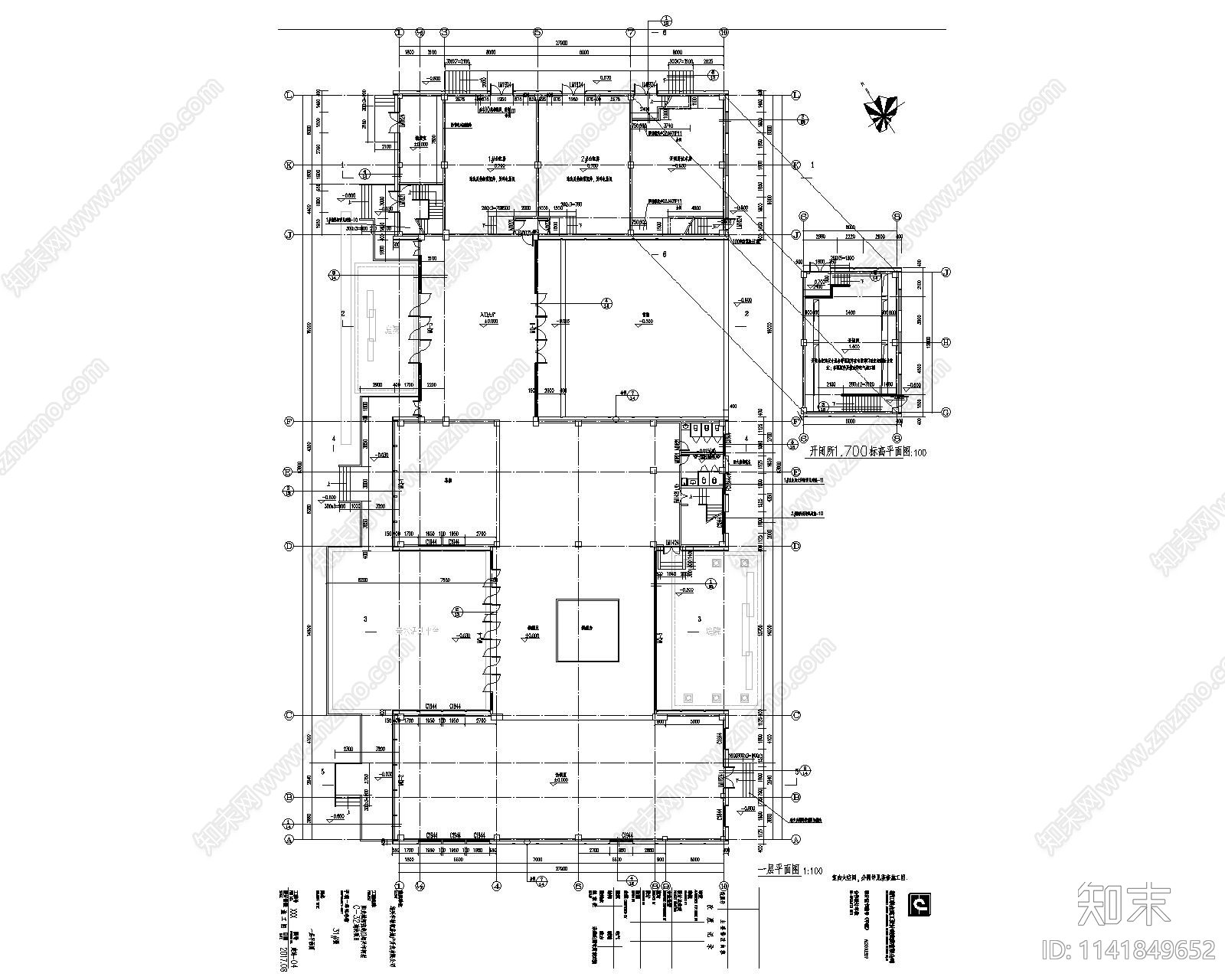 阳光城绍兴檀院售楼处建筑施工图下载【ID:1141849652】