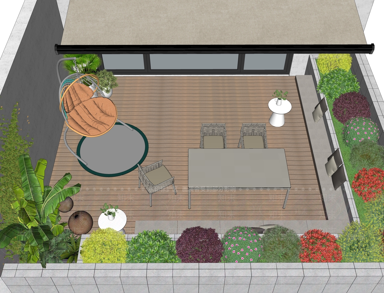 现代屋顶花园SU模型下载【ID:1141783251】_知末su模型网