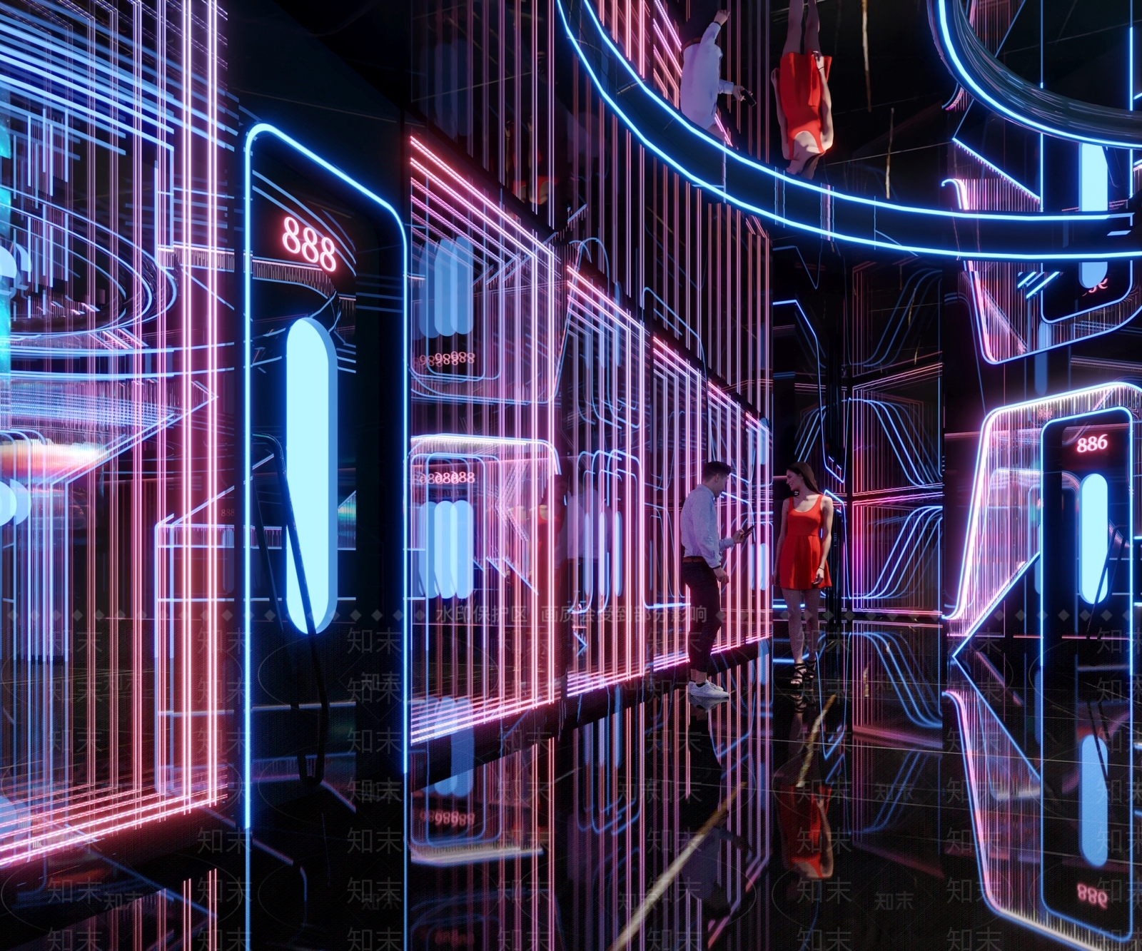 现代KTV过道3D模型下载【ID:1141784293】