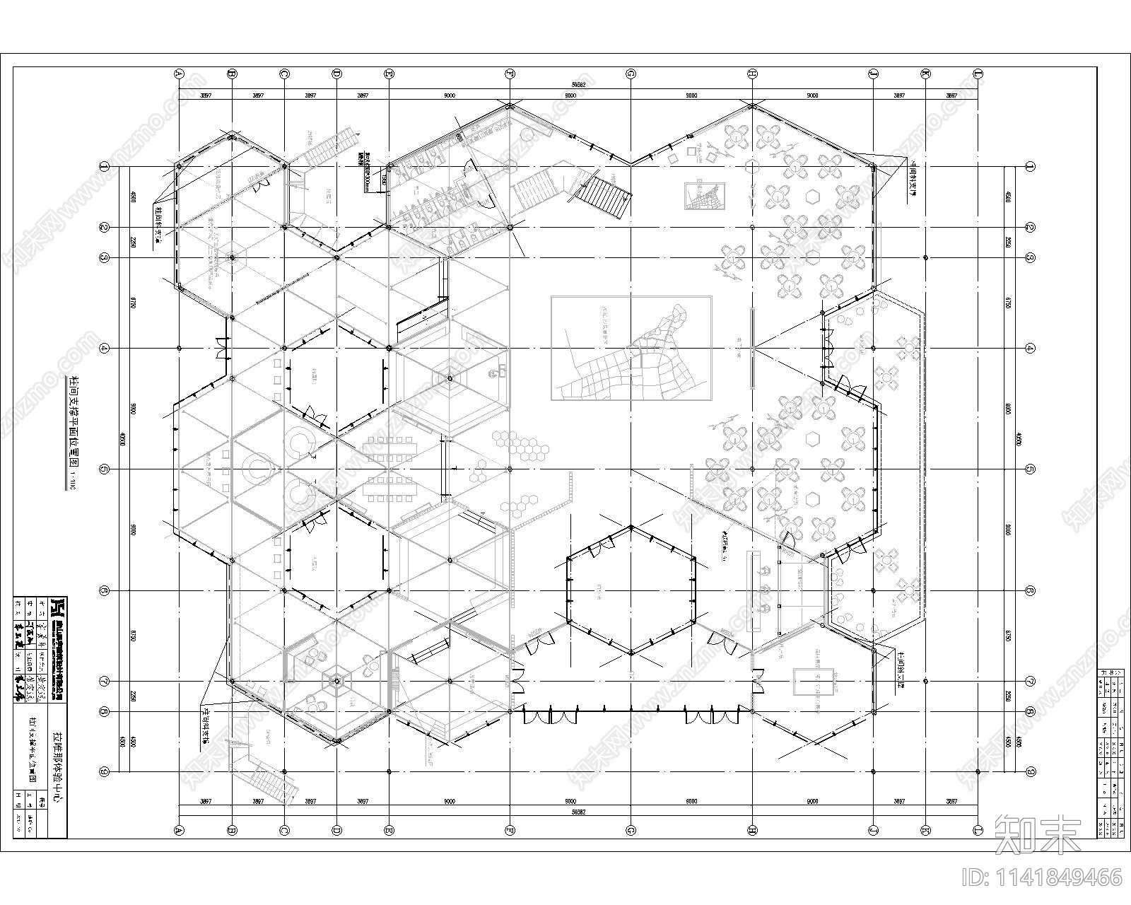 中南唐山拉唯那售楼处建筑cad施工图下载【ID:1141849466】