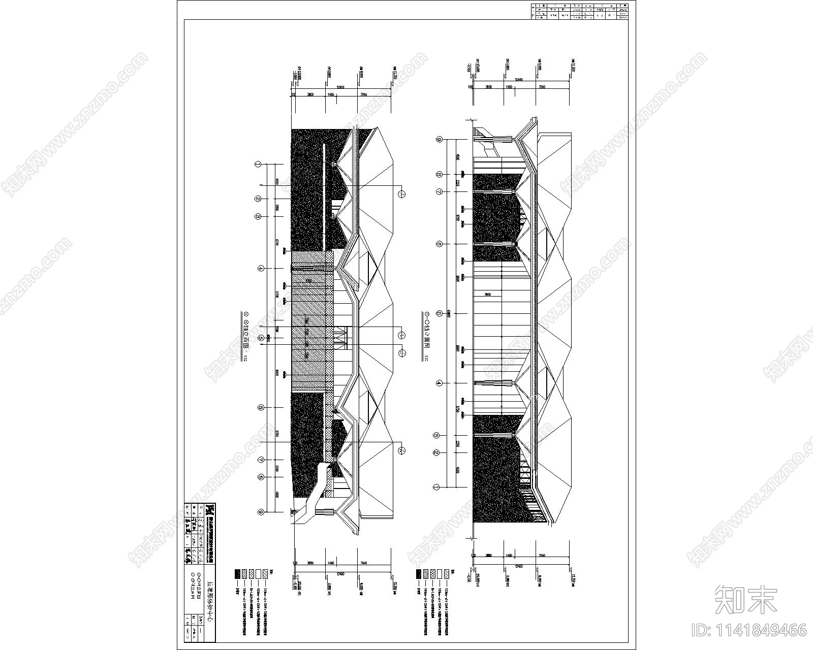 中南唐山拉唯那售楼处建筑cad施工图下载【ID:1141849466】