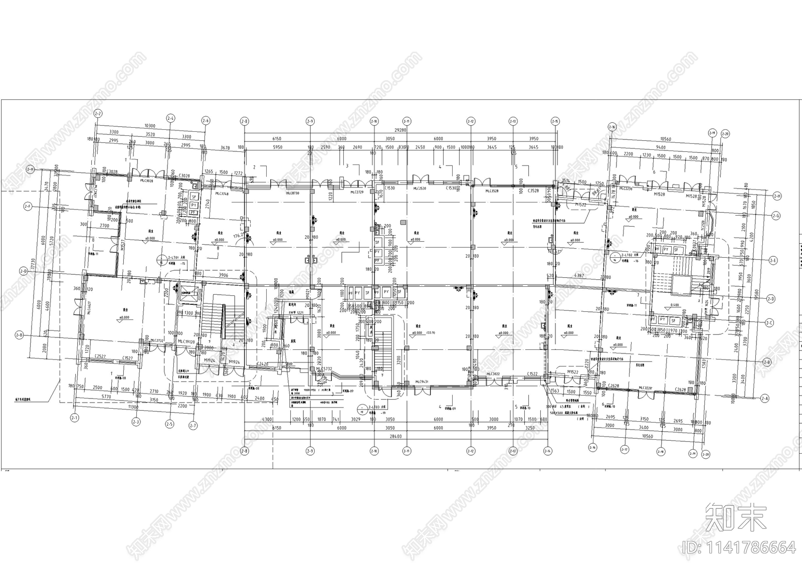 中式仿古商业街建筑cad施工图下载【ID:1141786664】