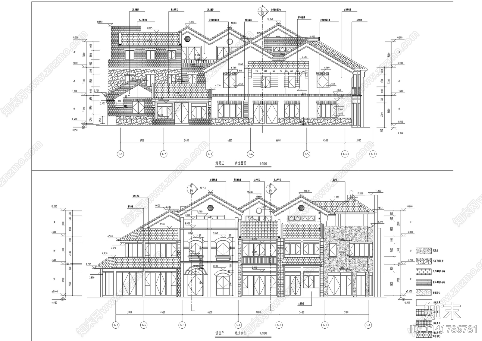 中式仿古商业街建筑cad施工图下载【ID:1141786781】