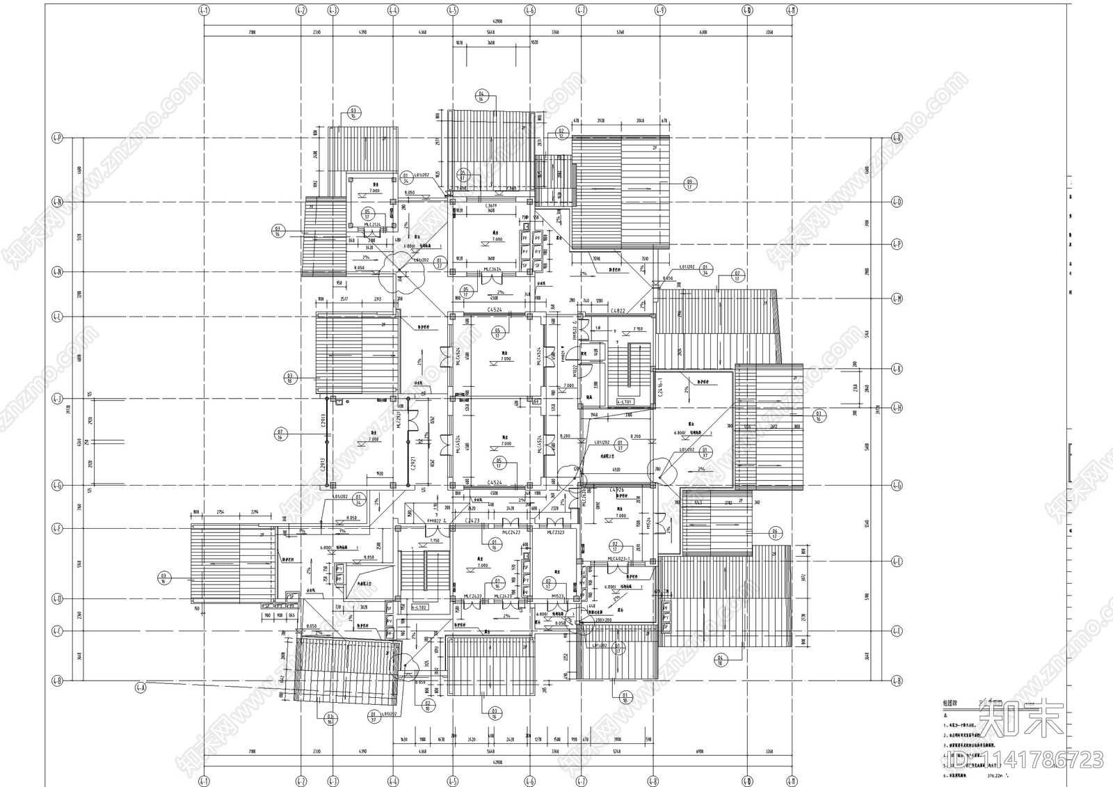 中式仿古商业街建筑cad施工图下载【ID:1141786723】