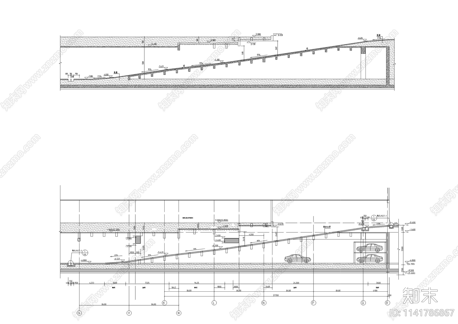 中式仿古商业街建筑cad施工图下载【ID:1141786867】