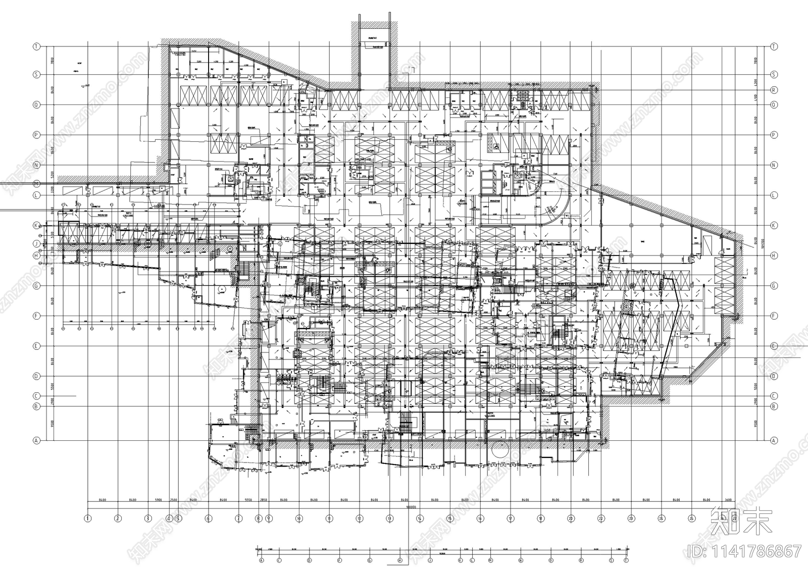 中式仿古商业街建筑cad施工图下载【ID:1141786867】