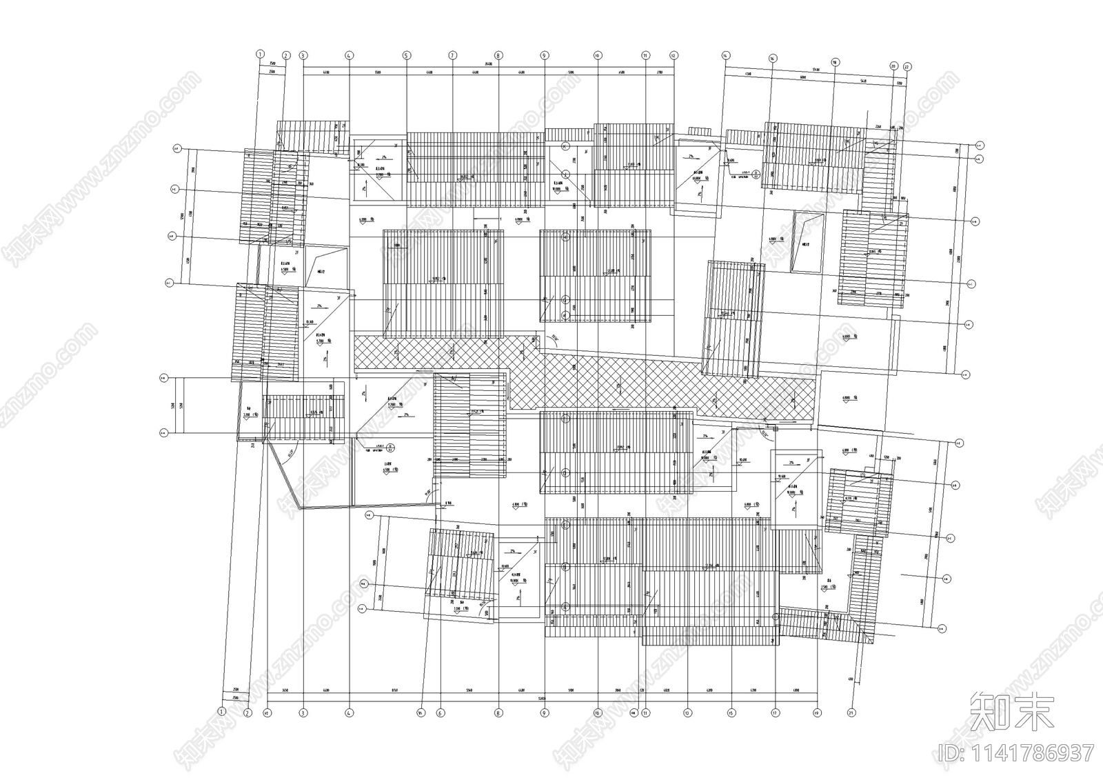 中式仿古商业街建筑cad施工图下载【ID:1141786937】