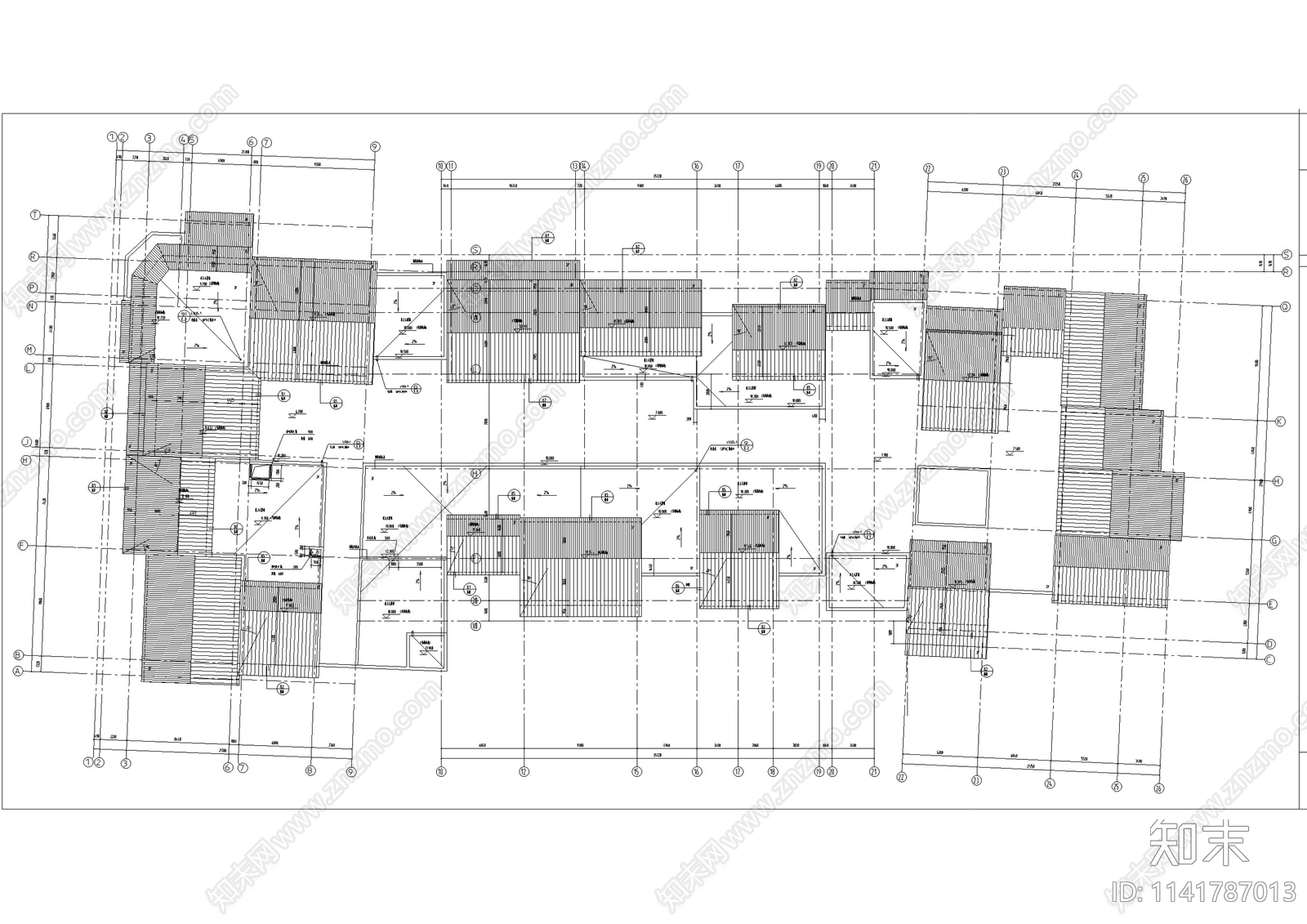 中式仿古商业街建筑cad施工图下载【ID:1141787013】