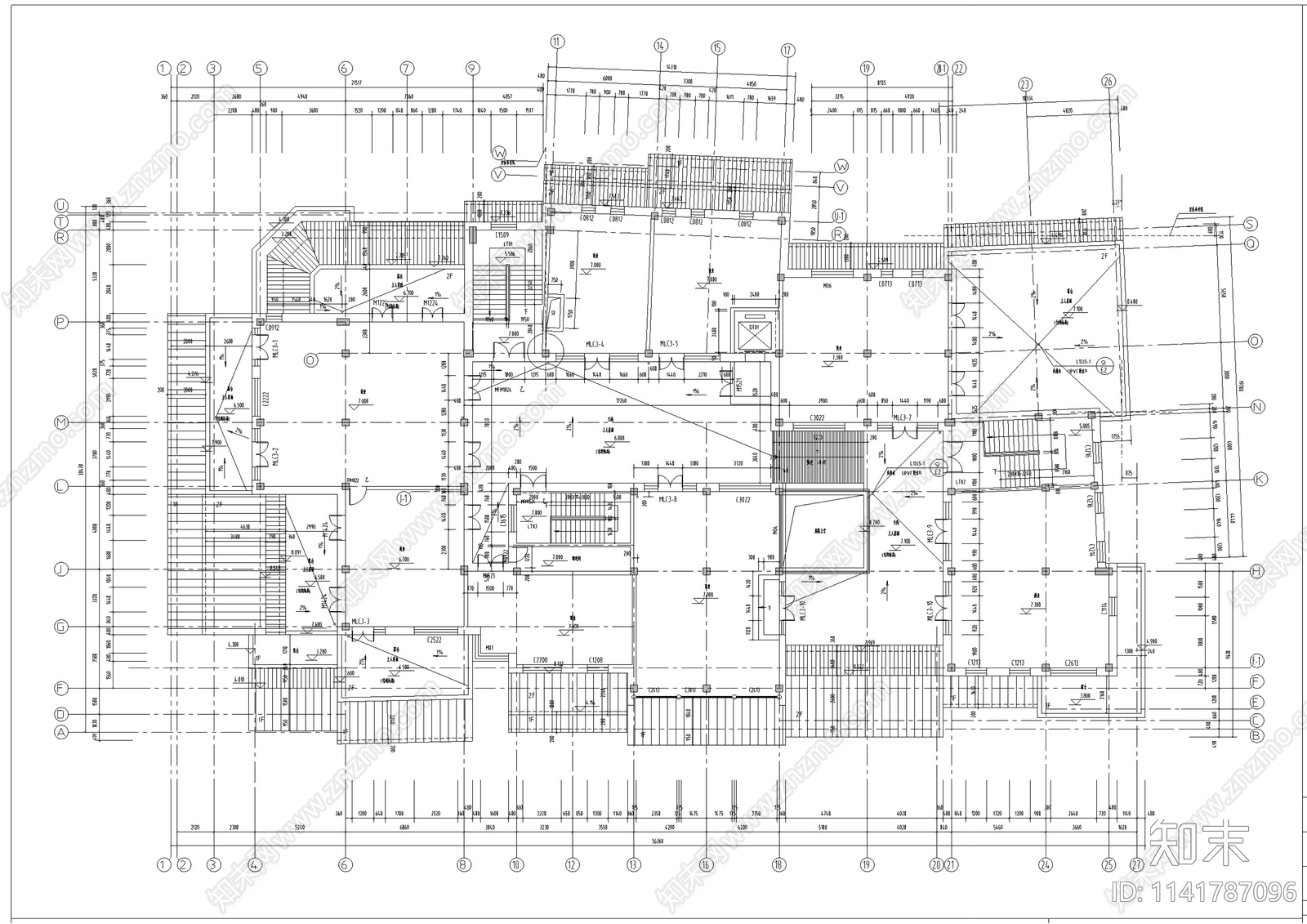 中式仿古商业街建筑cad施工图下载【ID:1141787096】