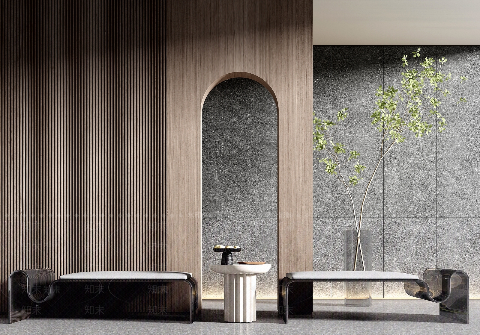 现代轻奢异形长凳3D模型下载【ID:1141787667】