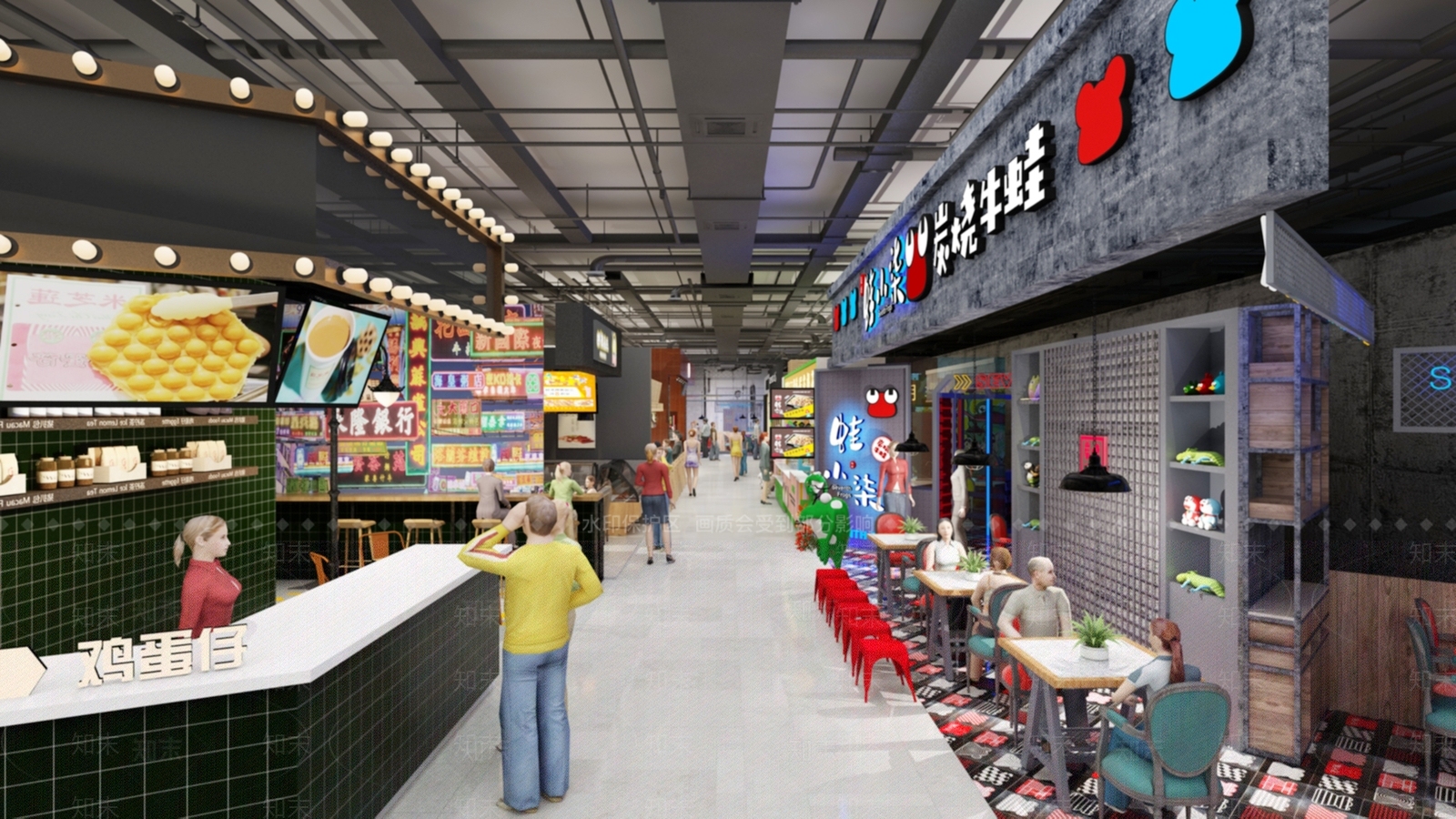 现代室内商业街3D模型下载【ID:1141787965】