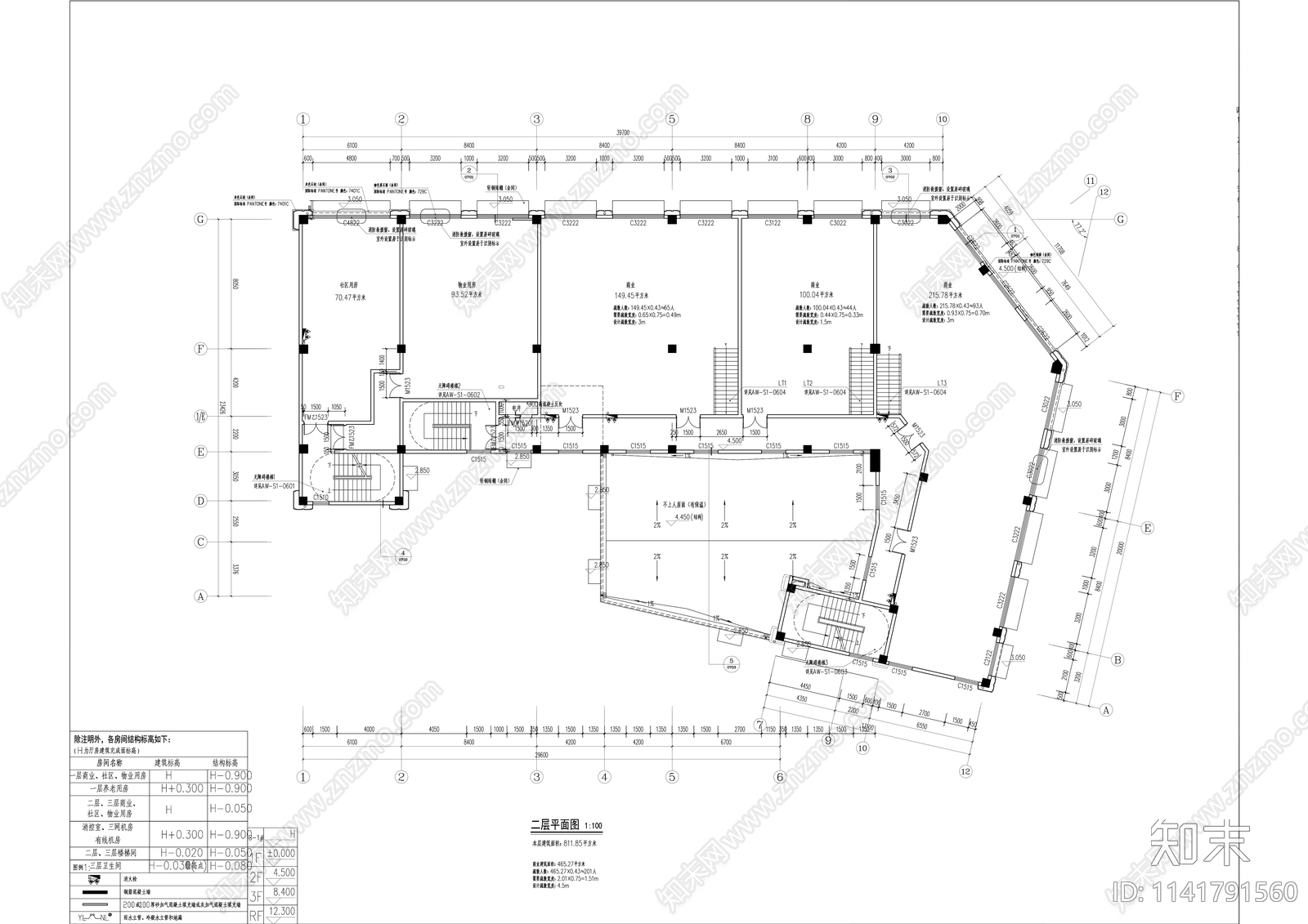 商业街建筑cad施工图下载【ID:1141791560】
