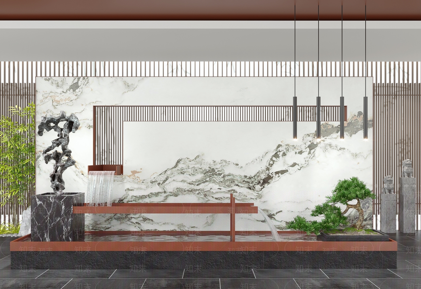 新中式假山水景3D模型下载【ID:1141791718】