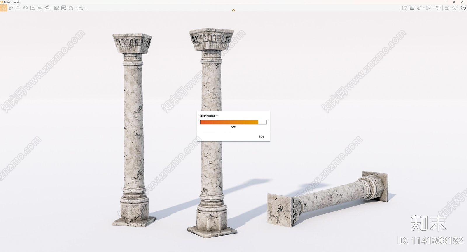 现代大理石罗马柱SU模型下载【ID:1141803192】
