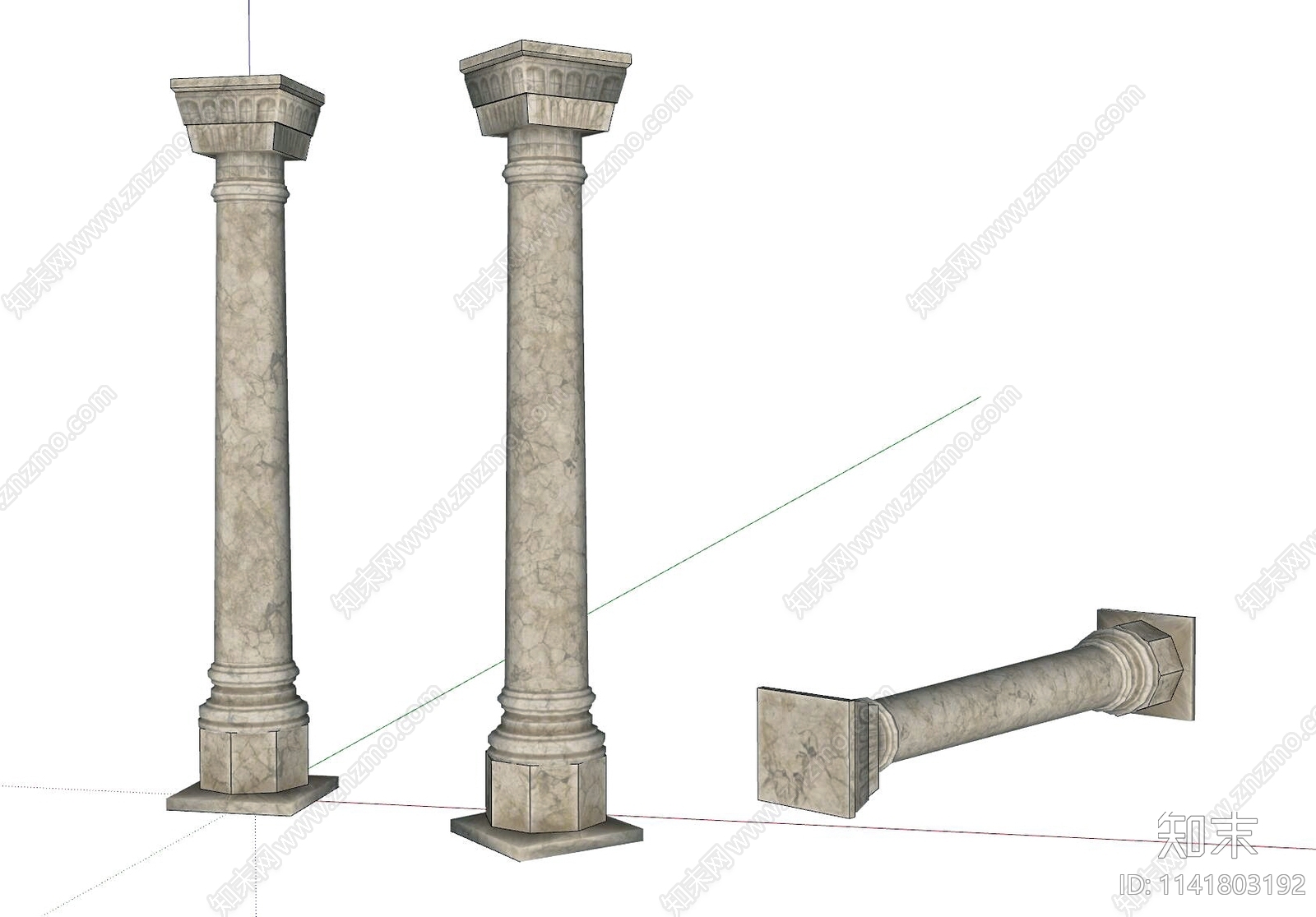 现代大理石罗马柱SU模型下载【ID:1141803192】