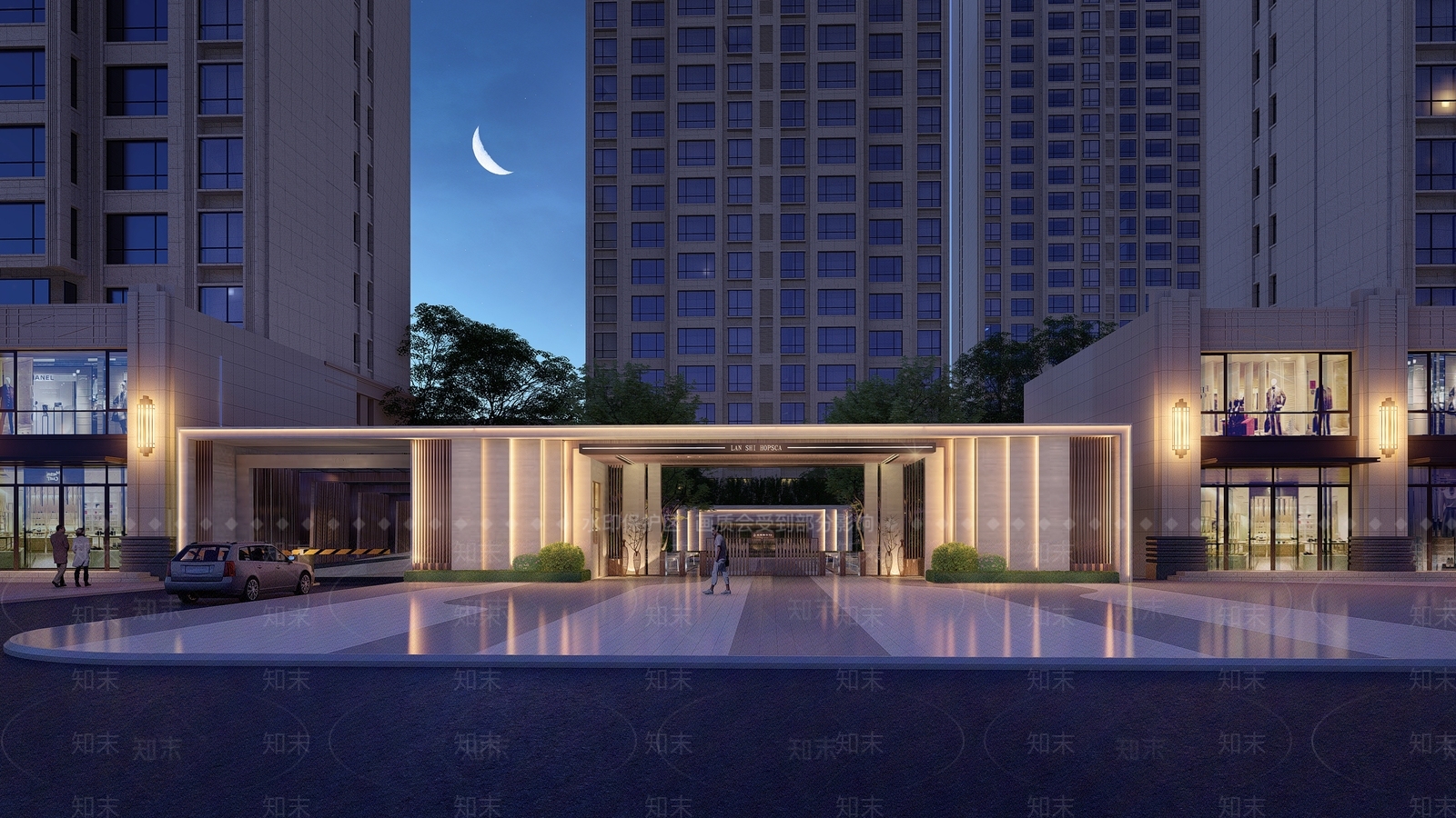 现代新古典入口大门SU模型下载【ID:1141805452】