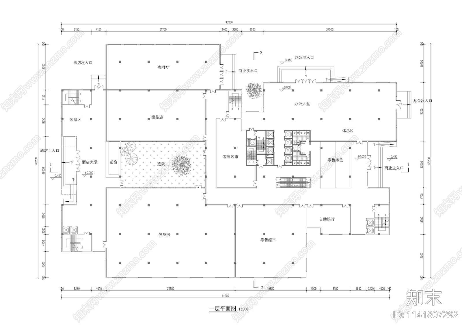 商业综合体建筑cad施工图下载【ID:1141807292】