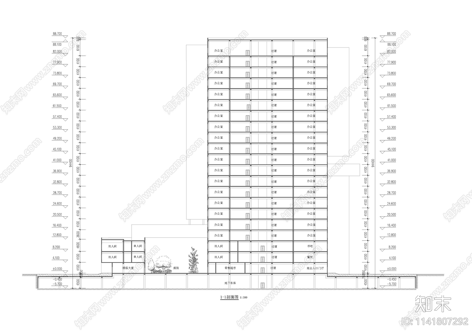 商业综合体建筑cad施工图下载【ID:1141807292】