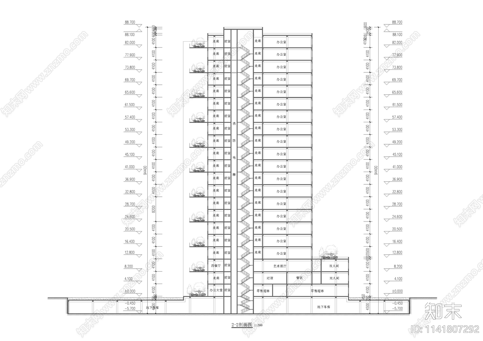 商业综合体建筑cad施工图下载【ID:1141807292】