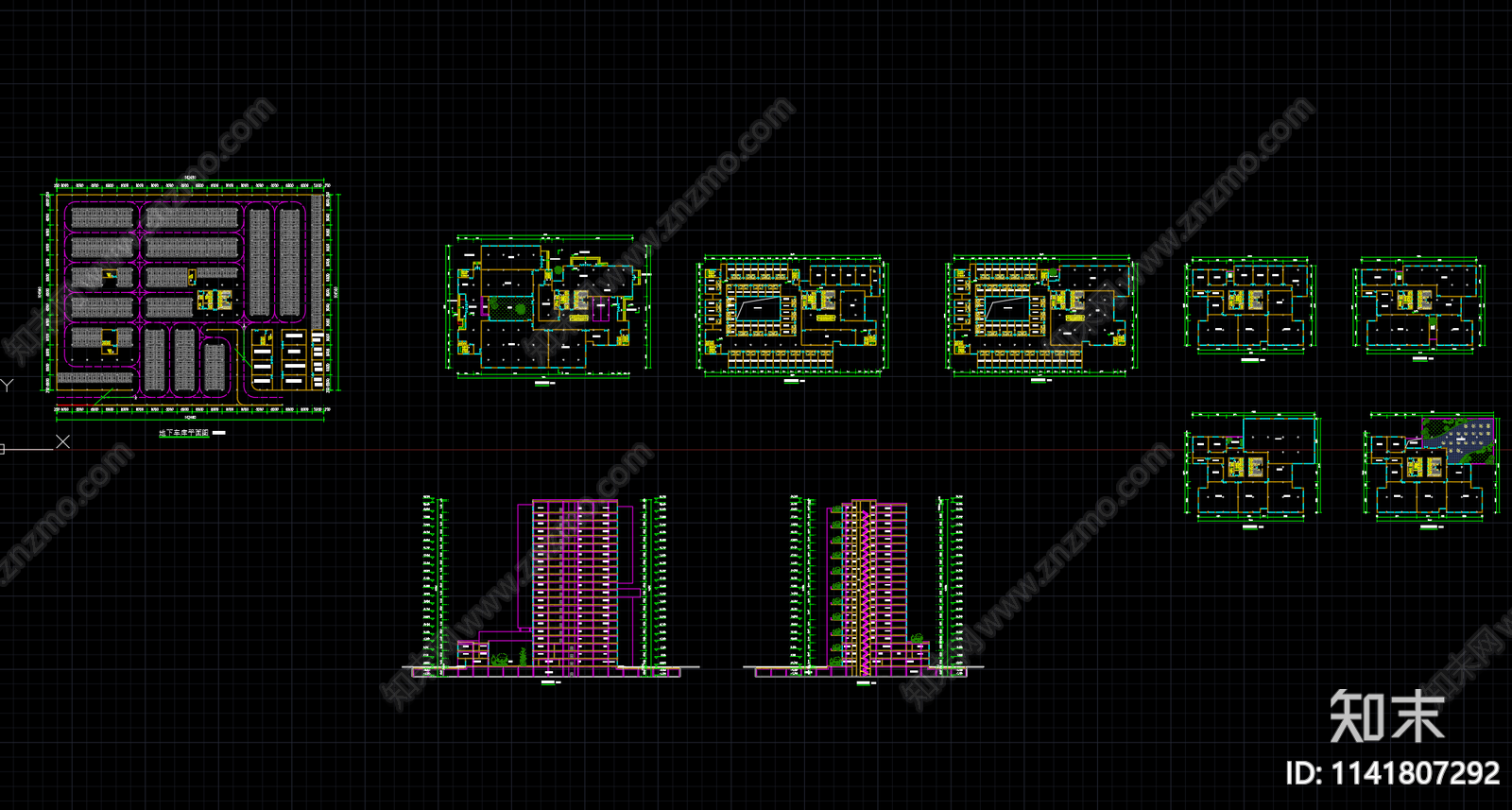 商业综合体建筑cad施工图下载【ID:1141807292】