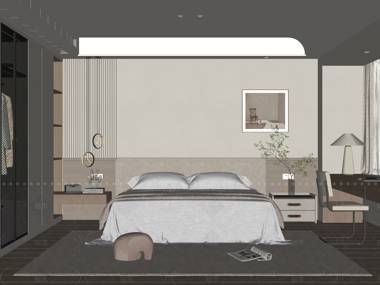 现代家居卧室SU模型下载【ID:1216018097】