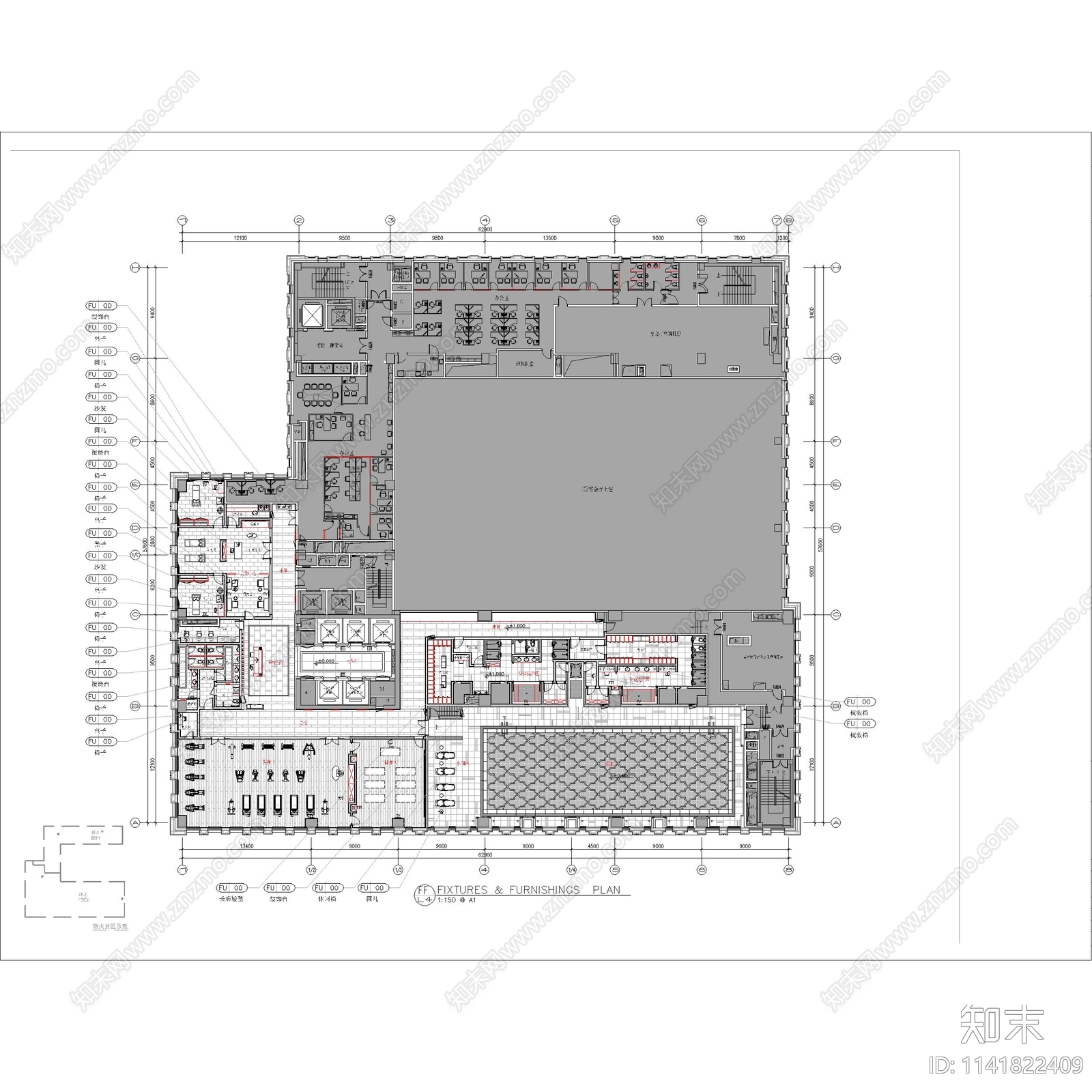 酒店康体中心室内全套cad施工图下载【ID:1141822409】