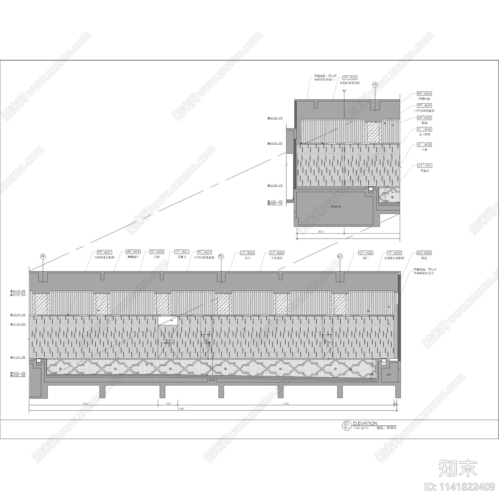 酒店康体中心室内全套cad施工图下载【ID:1141822409】