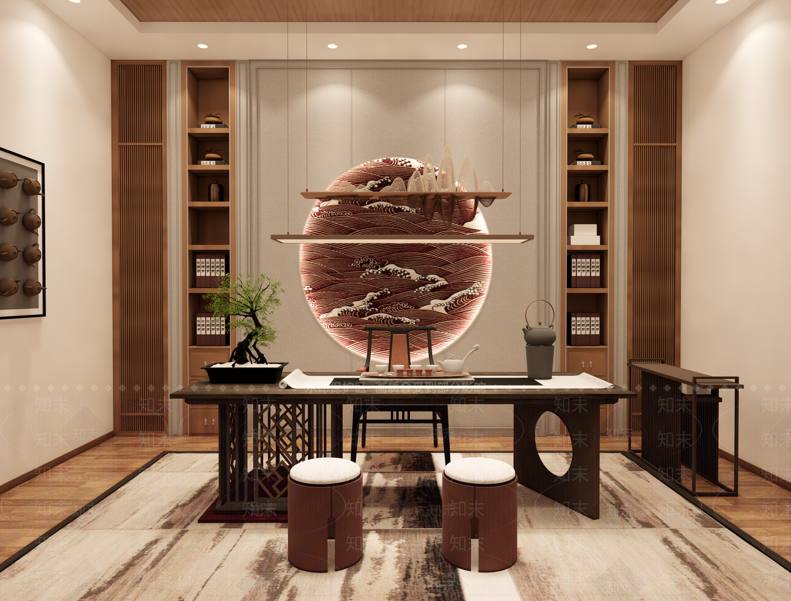 新中式茶馆SU模型下载【ID:1141824279】