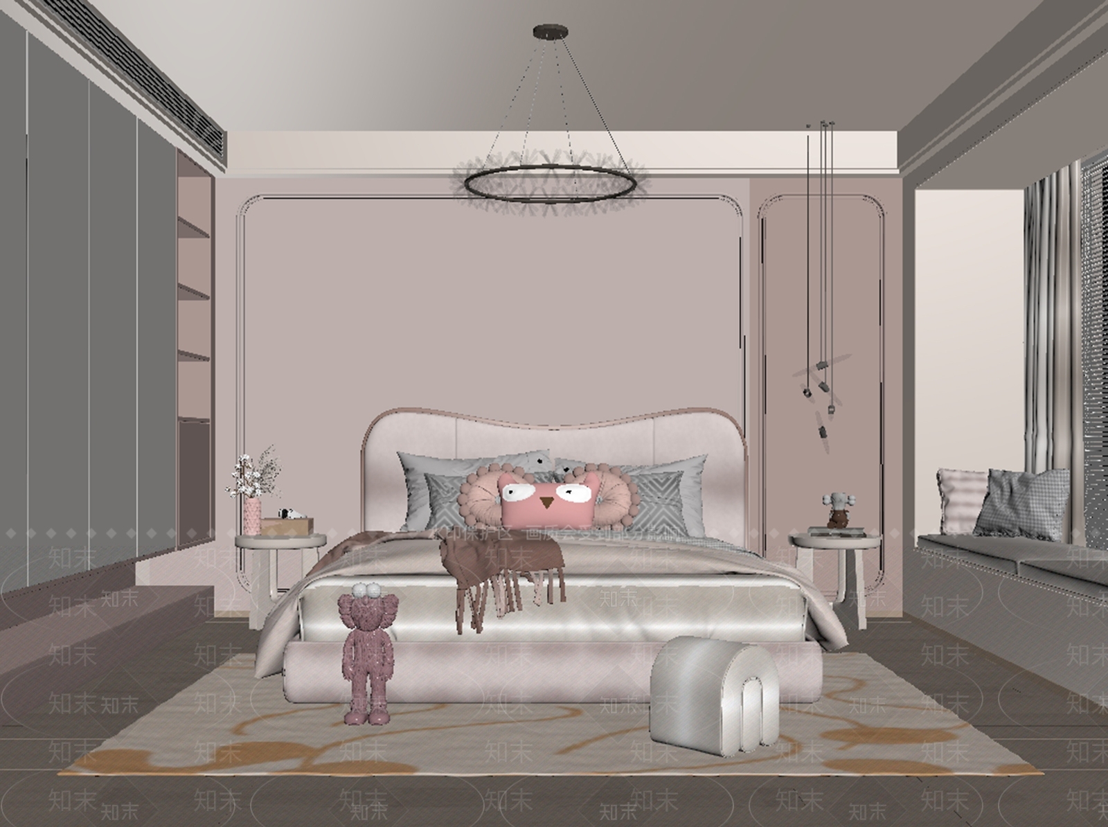 现代女孩儿童房SU模型下载【ID:1141826977】